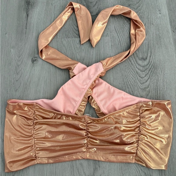 12th Tribe Shimmer Tie-Back Halter Top – Size S - Picture 5 of 6